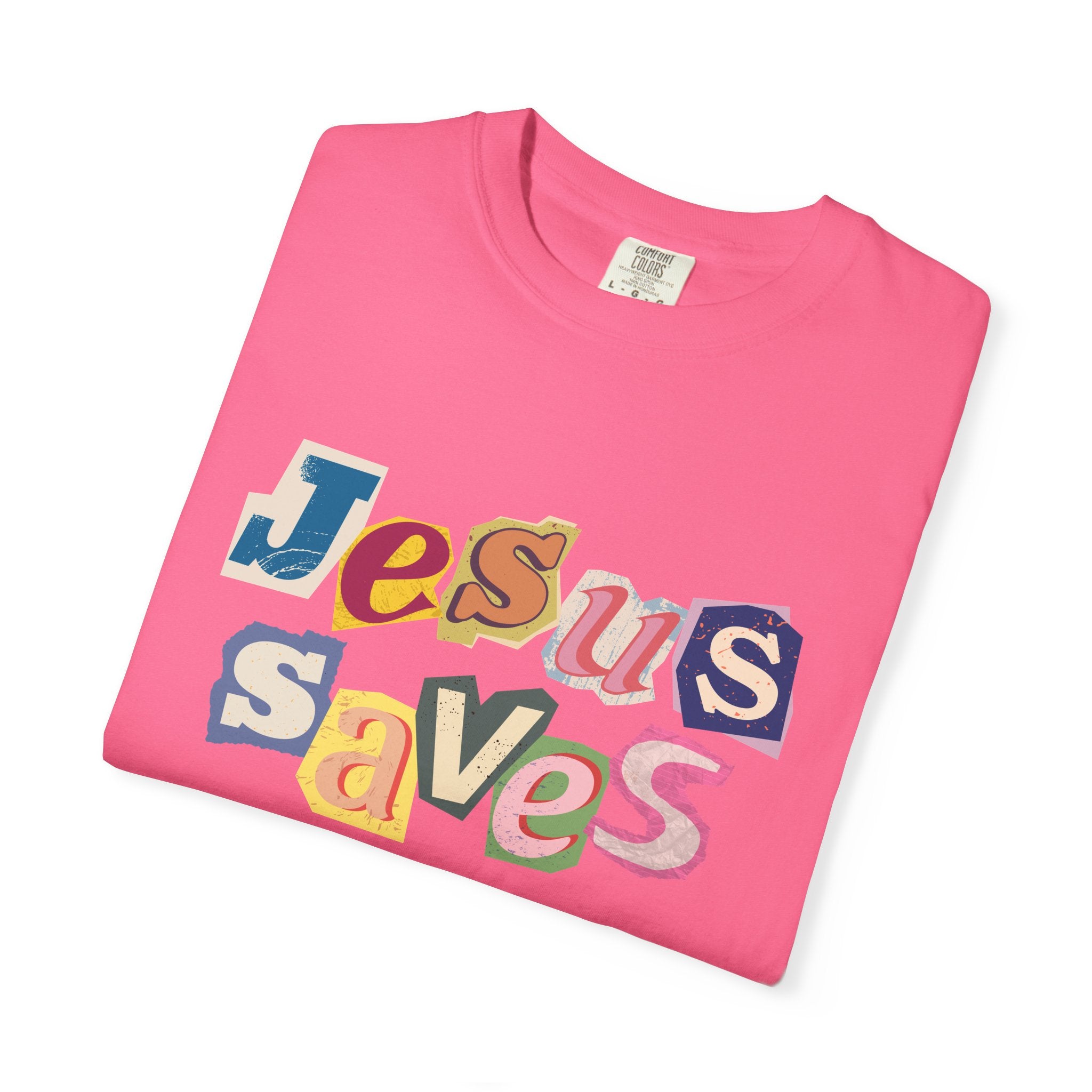 Jesus Saves Scrapbook Letter Tee