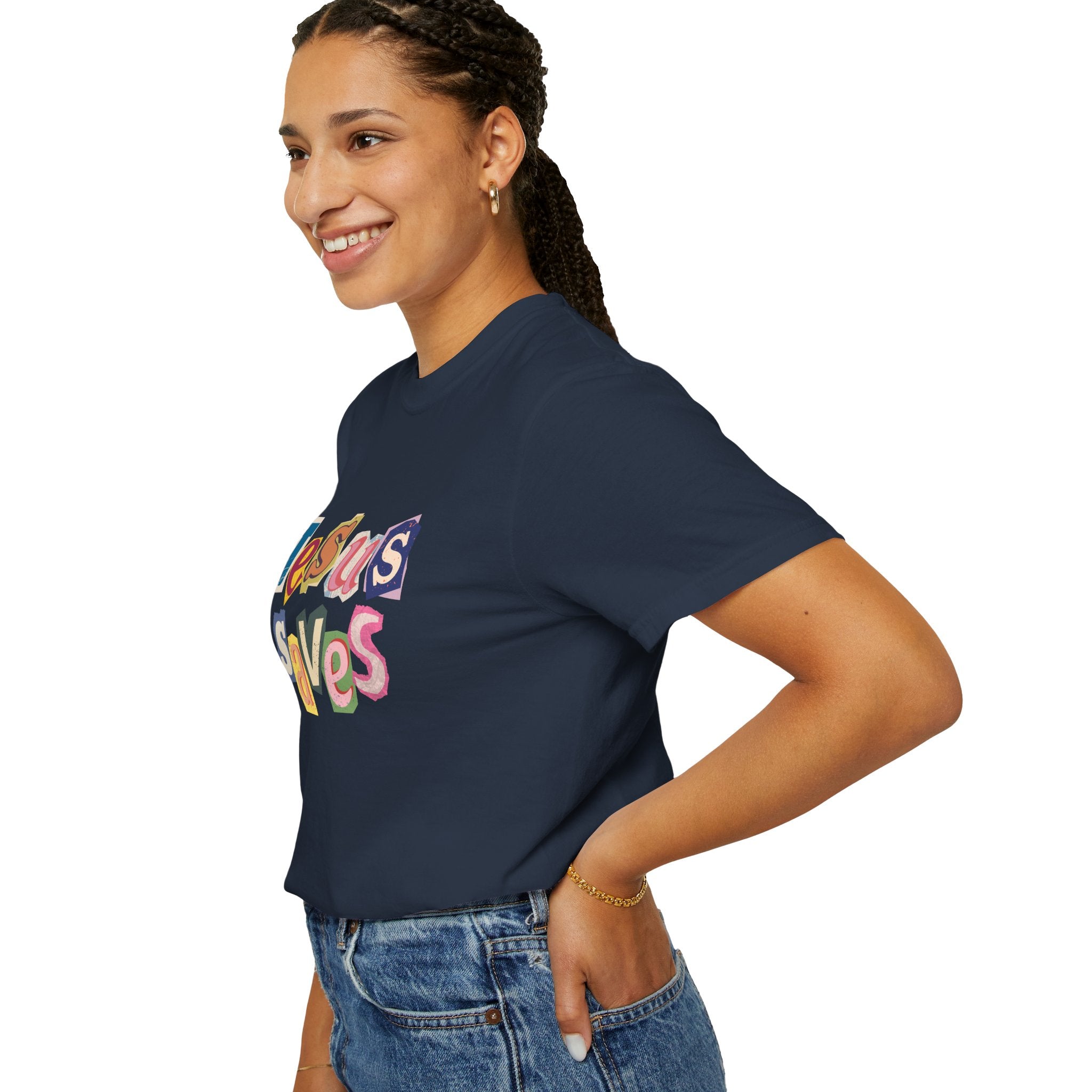 Jesus Saves Scrapbook Letter Tee