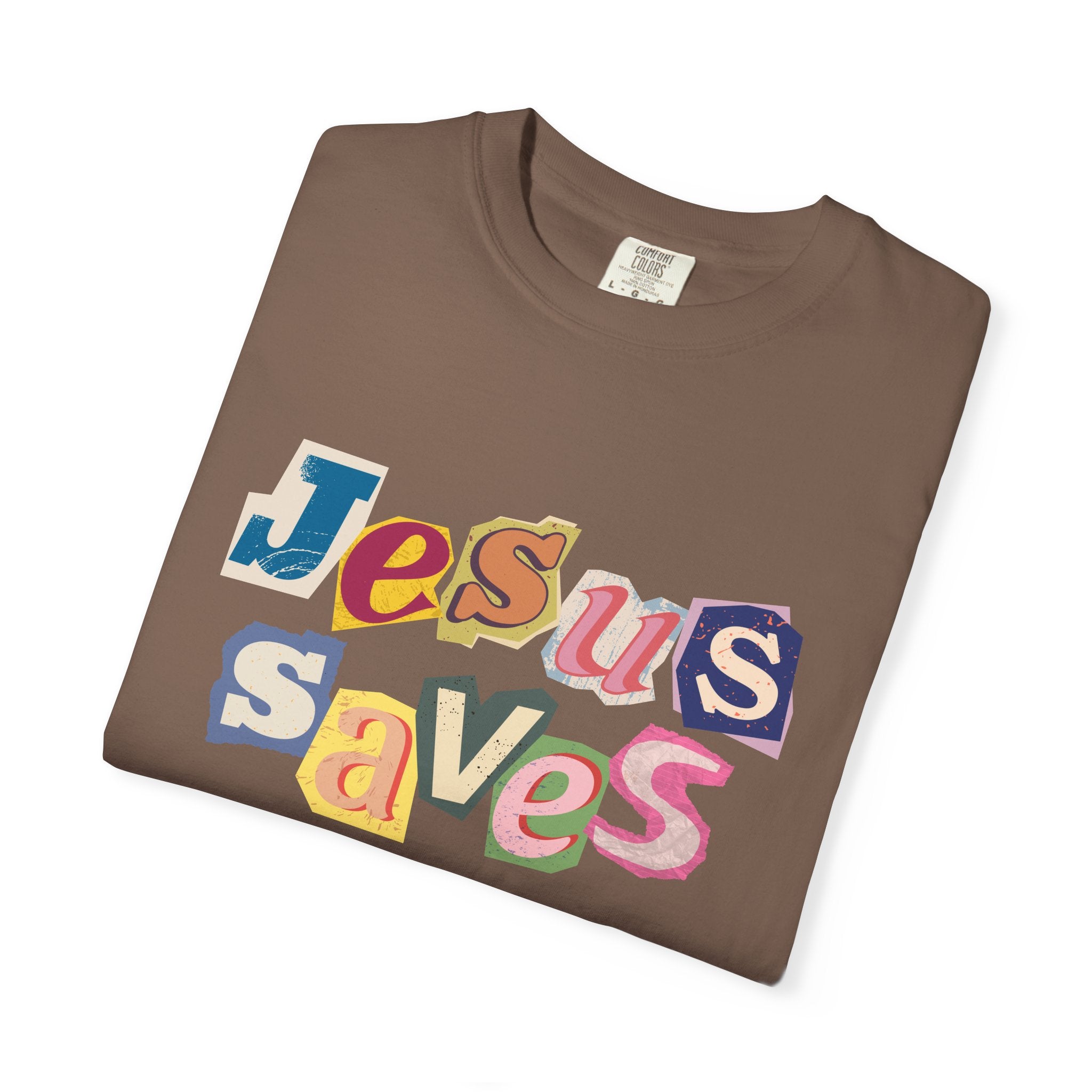 Jesus Saves Scrapbook Letter Tee
