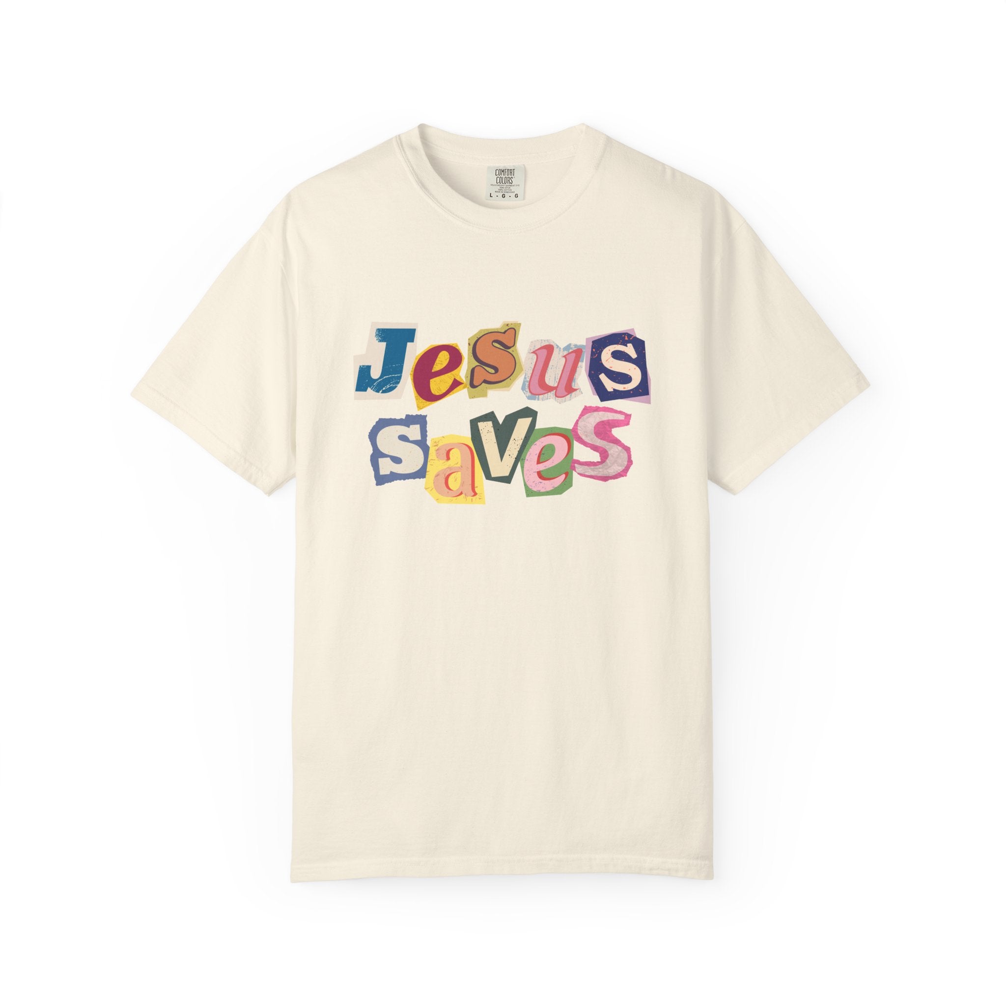 Jesus Saves Scrapbook Letter Tee