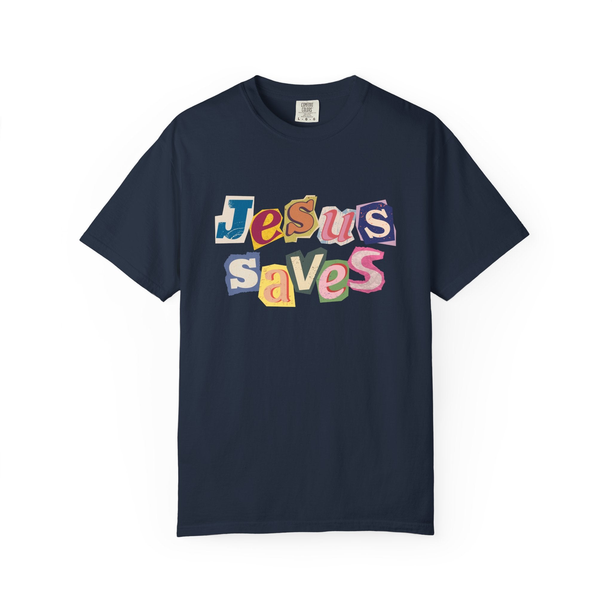Jesus Saves Scrapbook Letter Tee