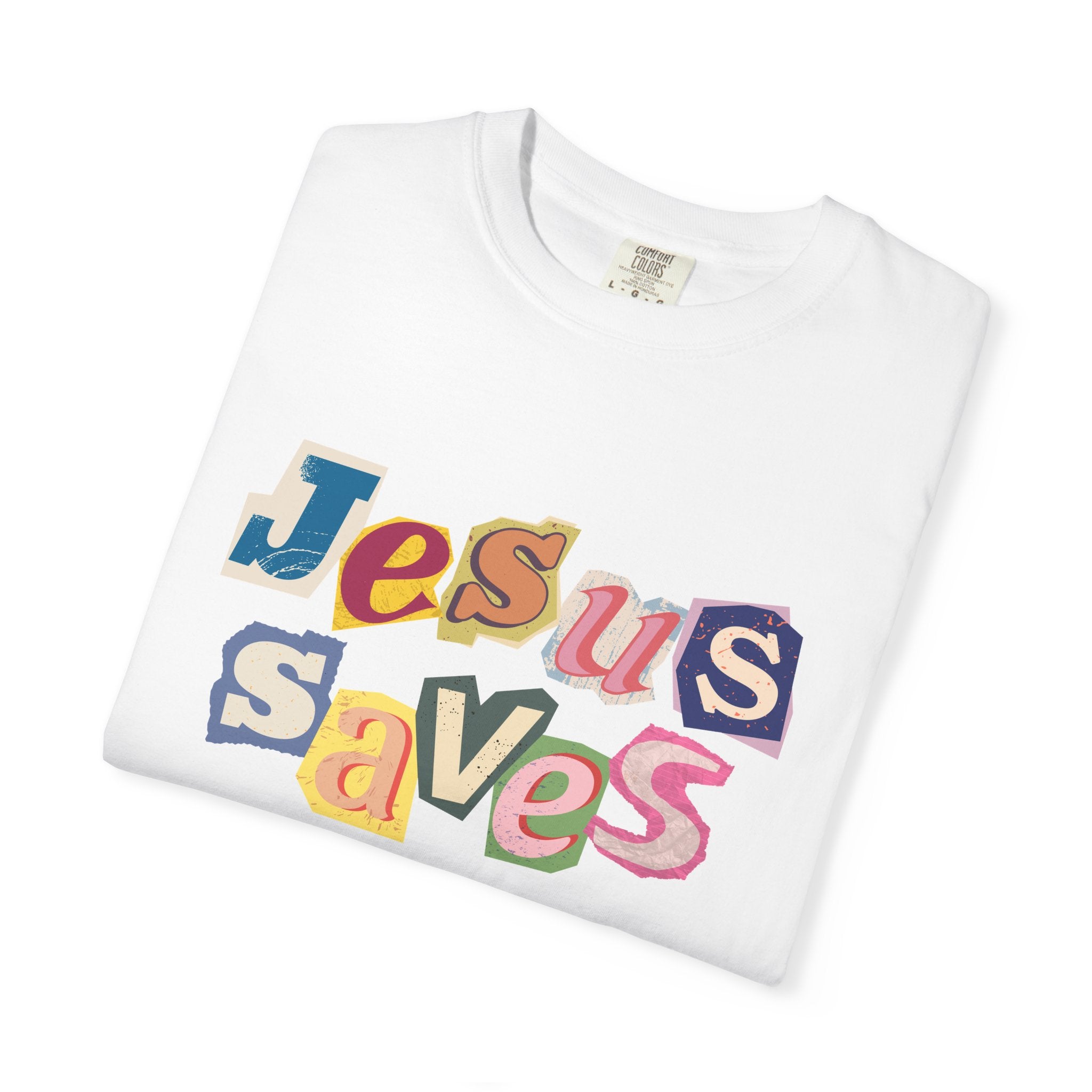 Jesus Saves Scrapbook Letter Tee