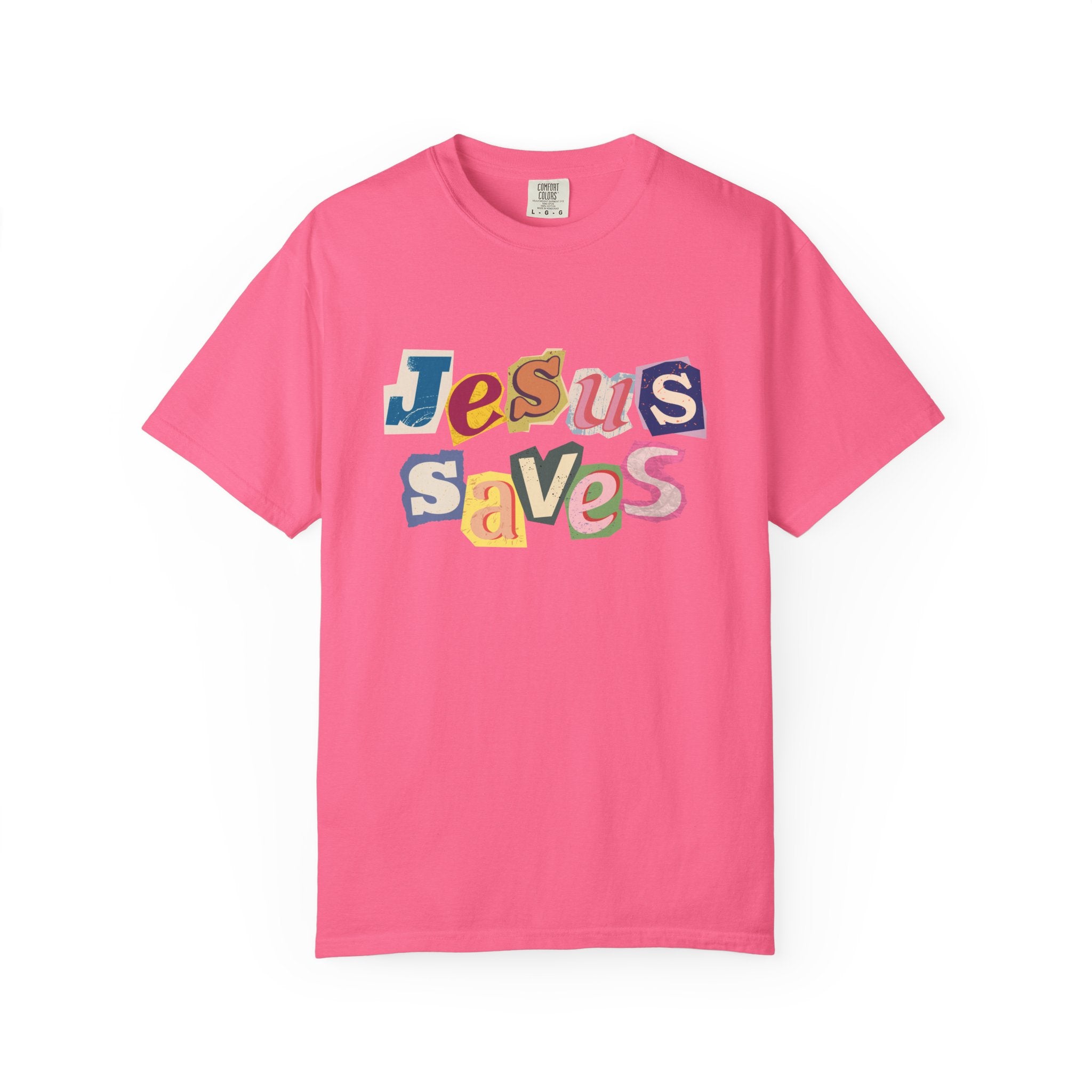 Jesus Saves Scrapbook Letter Tee