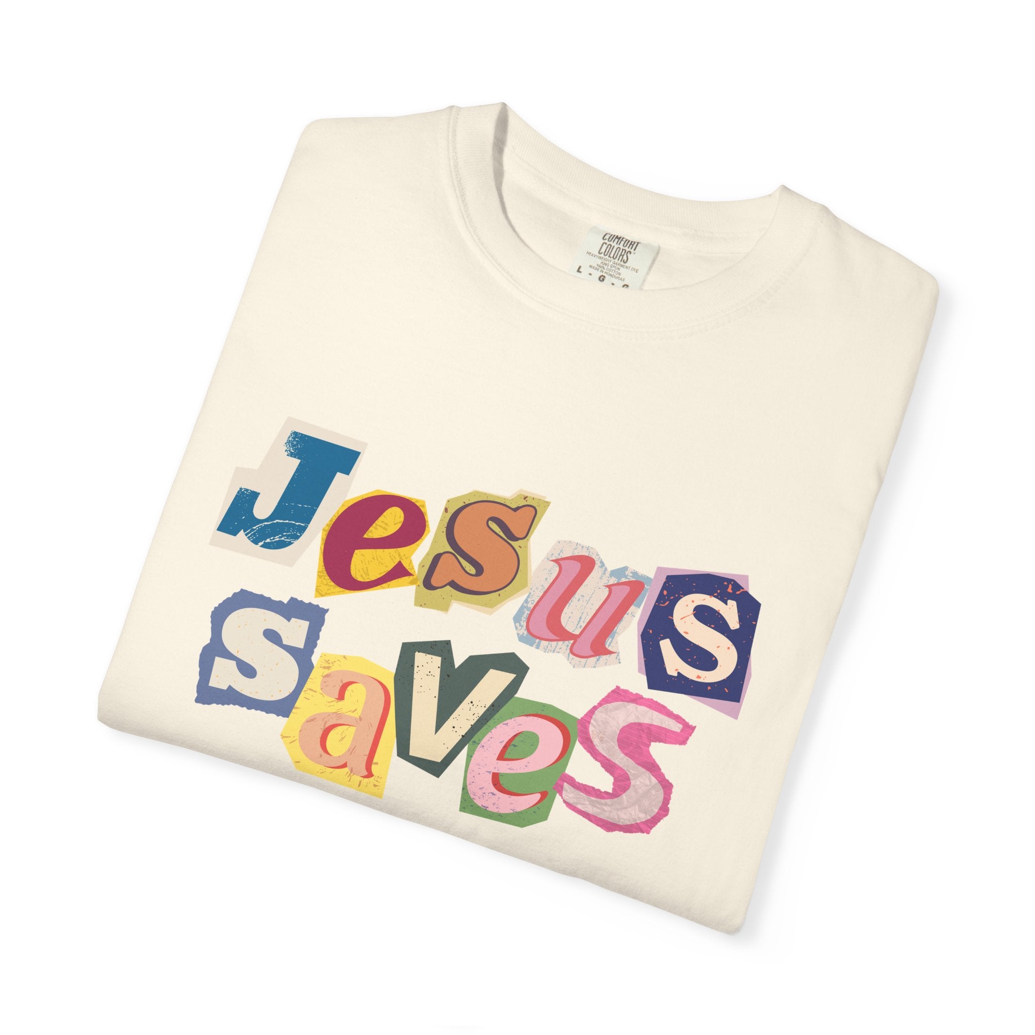 Jesus Saves Scrapbook Letter Tee