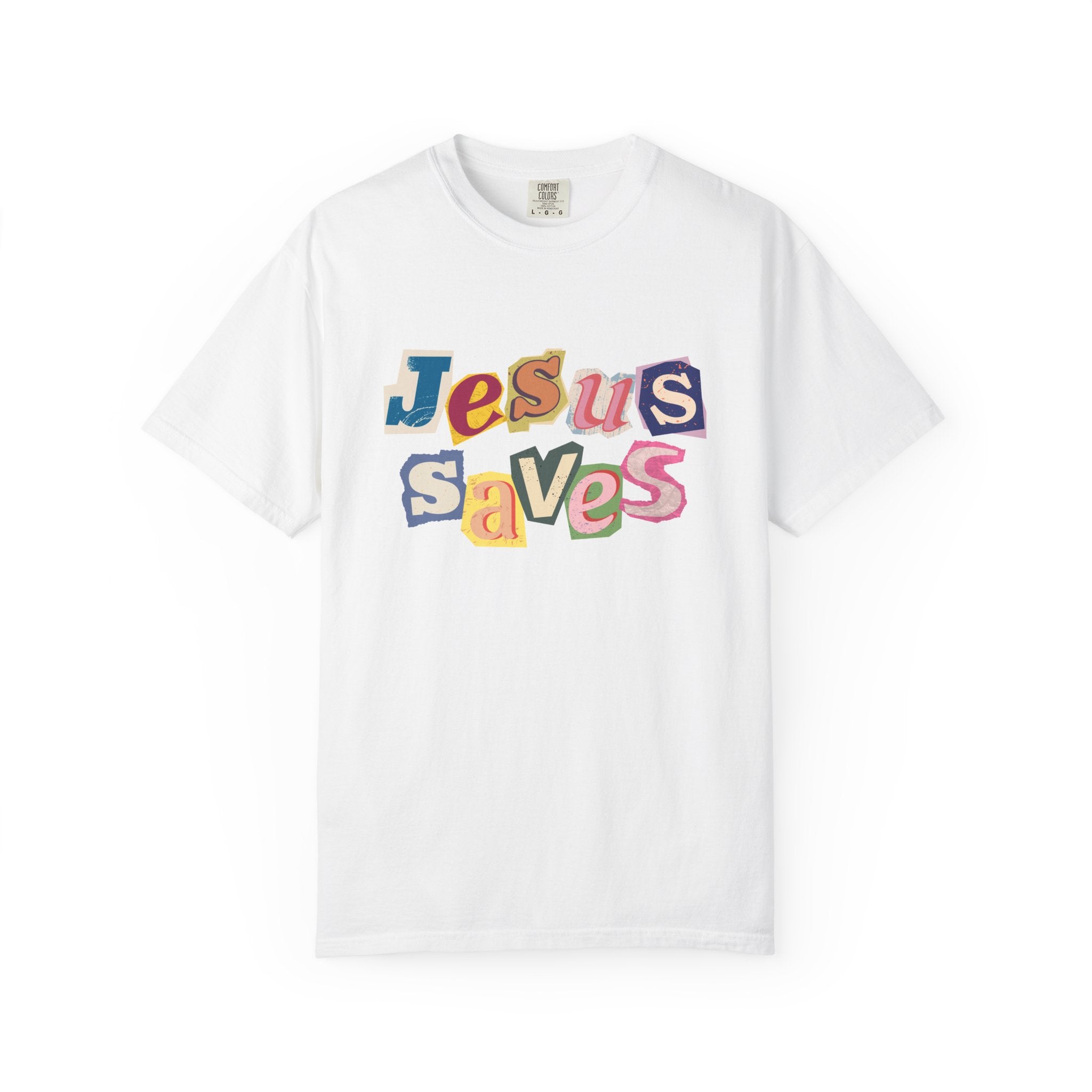 Jesus Saves Scrapbook Letter Tee