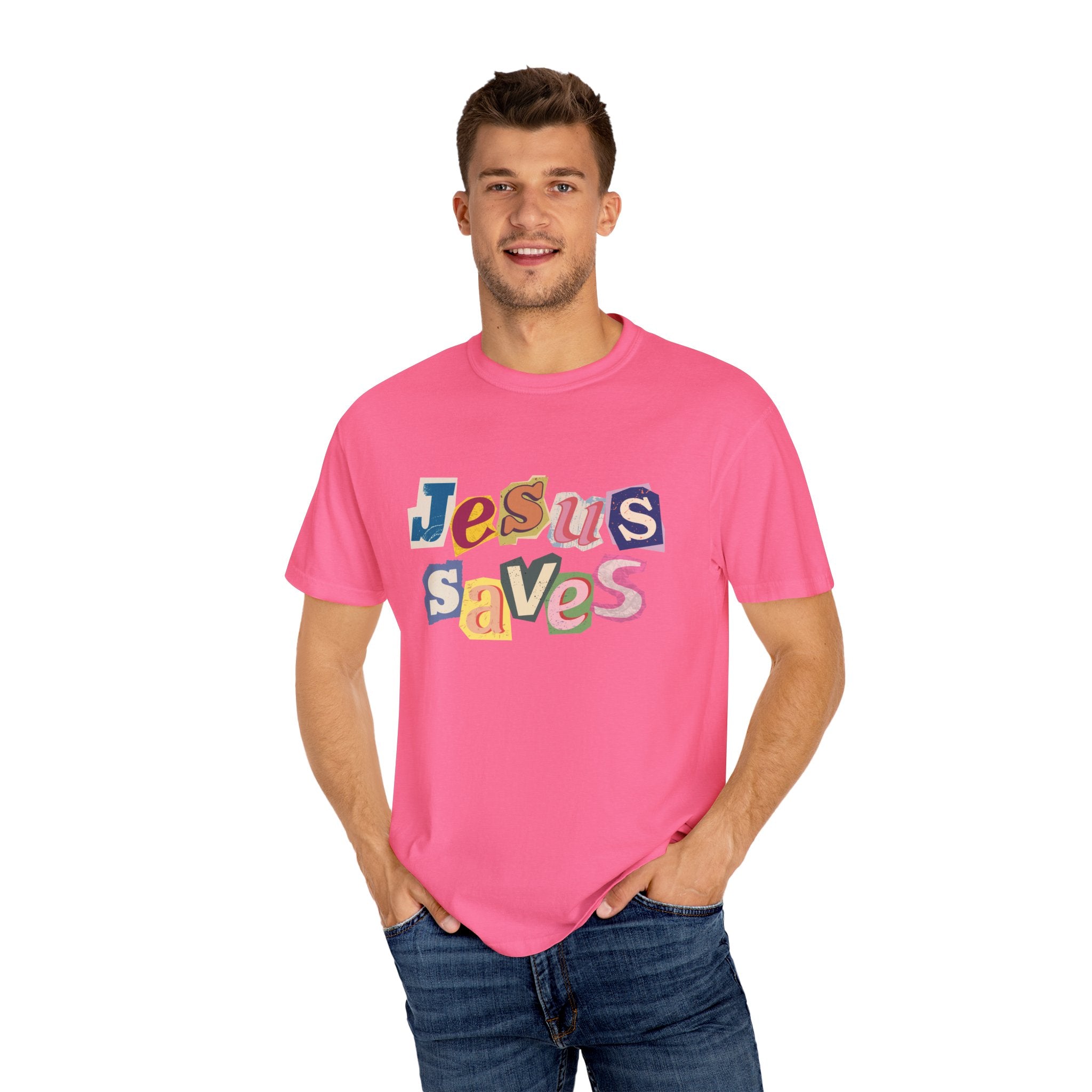 Jesus Saves Scrapbook Letter Tee