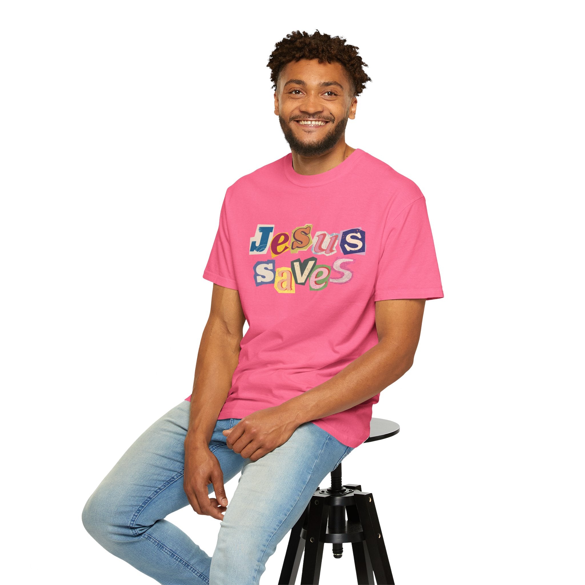 Jesus Saves Scrapbook Letter Tee